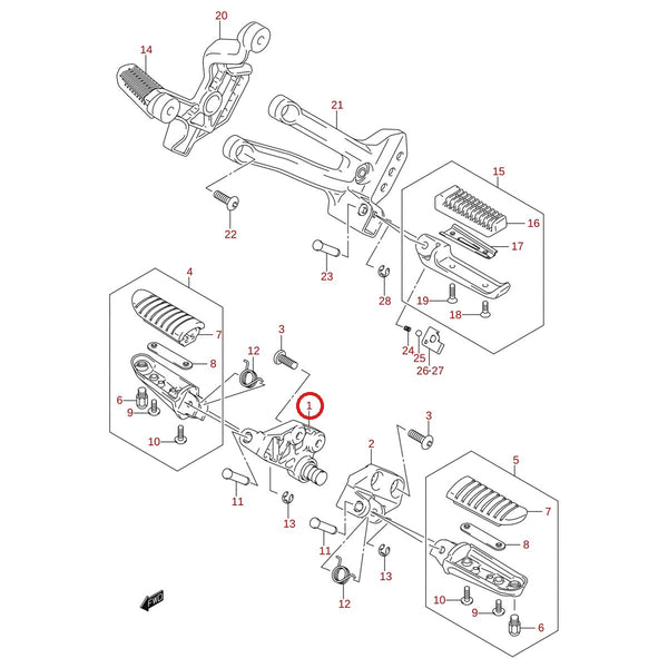 Ilustración de despiece Suzuki 43510-06G01-YAP