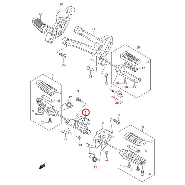 Ilustración de despiece Suzuki 43510-06G01-YAP