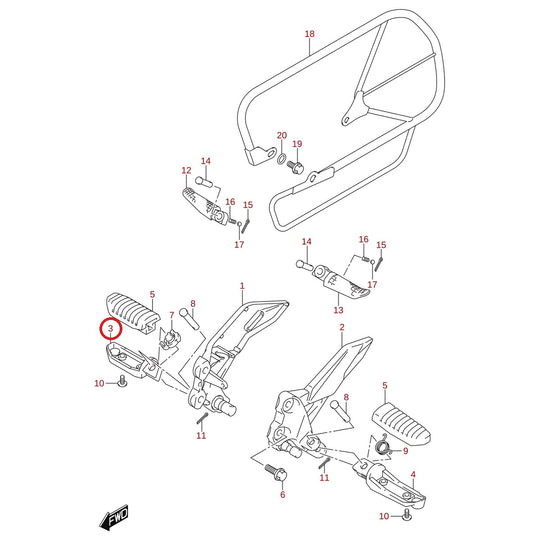 Ilustración de despiece Suzuki 43571-34J00
