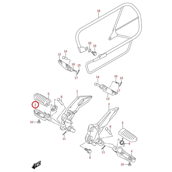 Ilustración de despiece Suzuki 43571-34J00