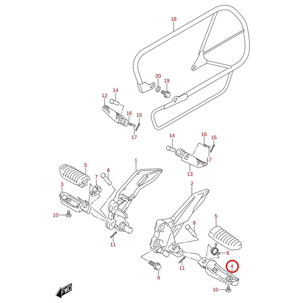 Ilustración de despiece Suzuki 43581-34J00