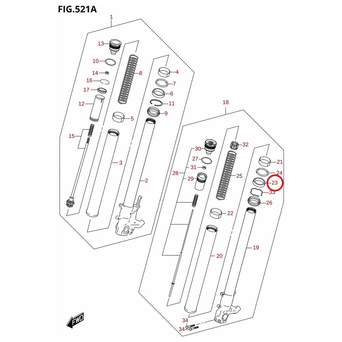 Ilustración de despiece Suzuki 51153-01H10