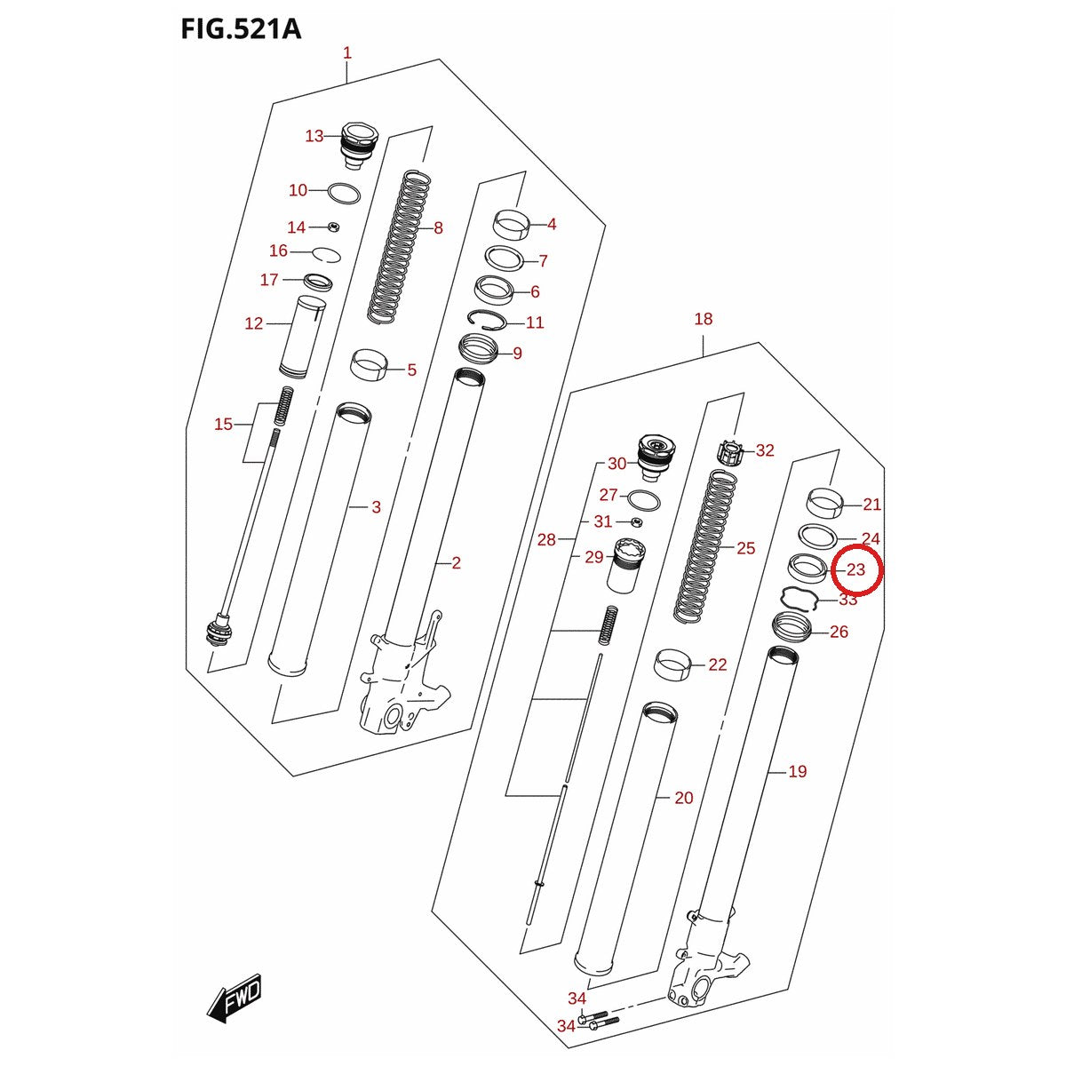Ilustración de despiece Suzuki 51153-01H10