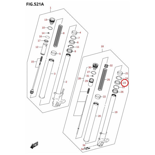 Ilustración de despiece Suzuki 51153-01H10