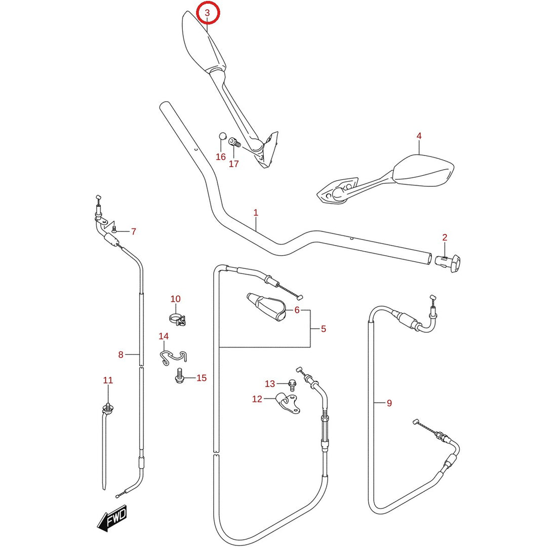 Ilustración de despiece Suzuki 56500-34J10