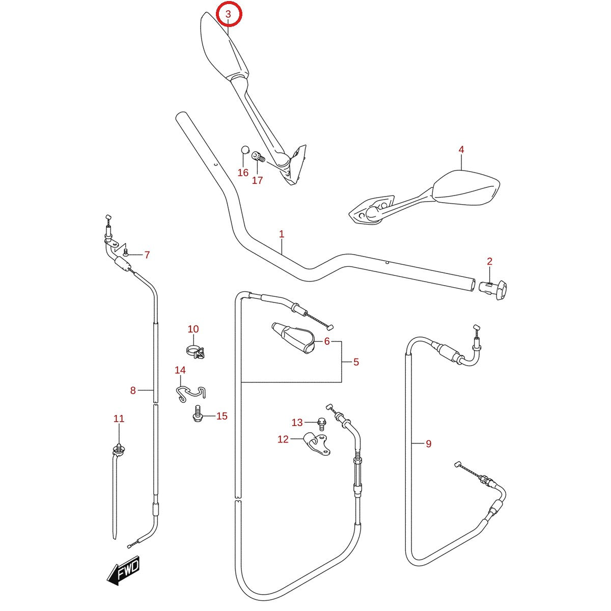 Ilustración de despiece Suzuki 56500-34J10
