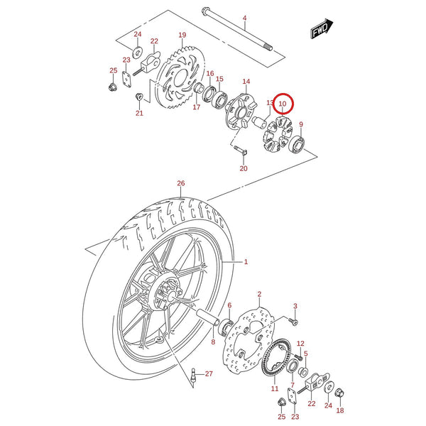 Ilustración de despiece Suzuki 64651-35J00