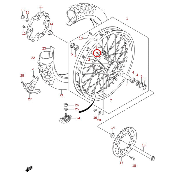 Ilustración de despiece Suzuki 65322-02J00