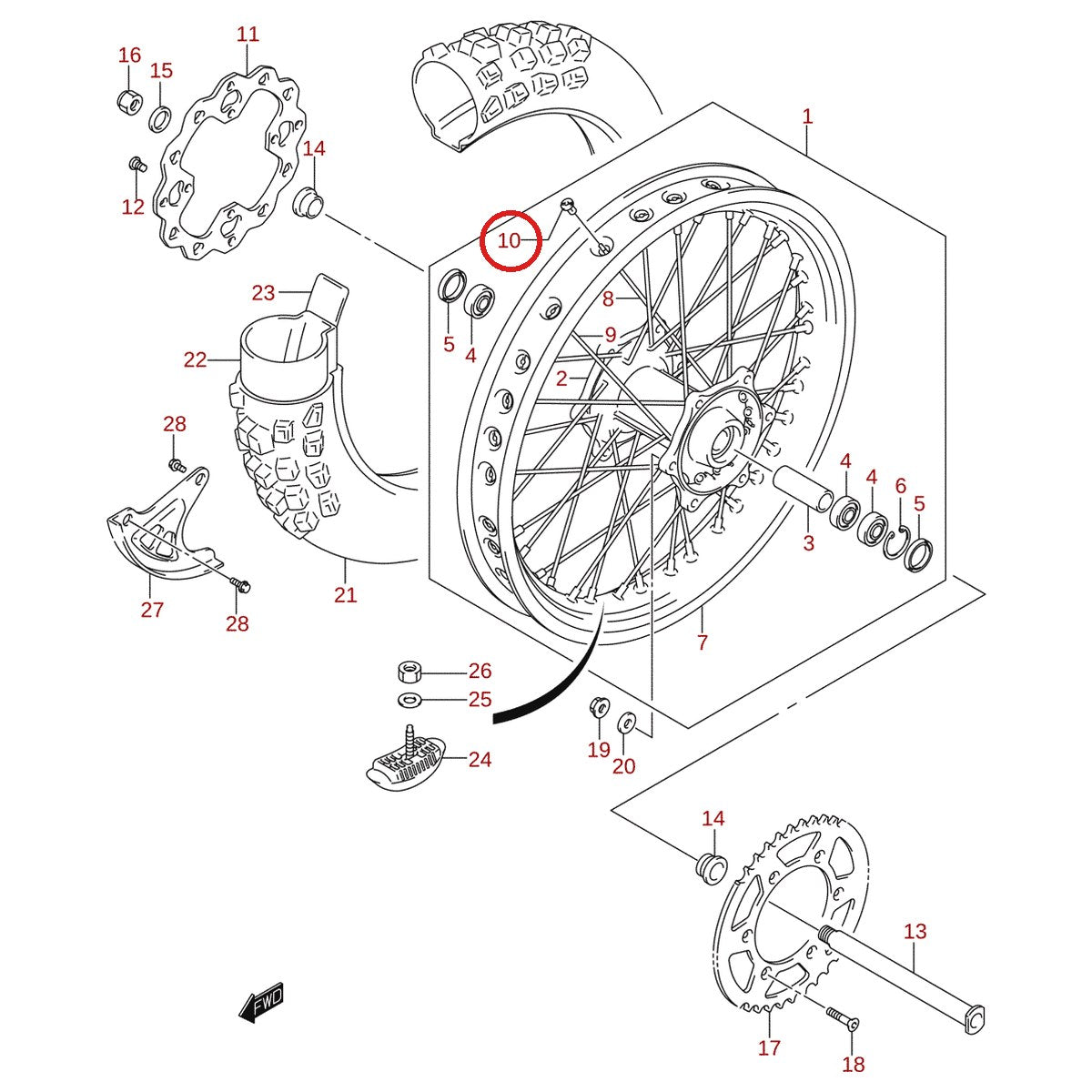 Ilustración de despiece Suzuki 65325-35G10