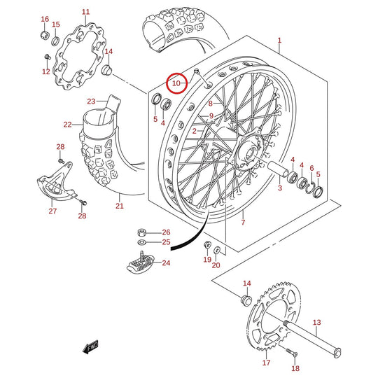 Ilustración de despiece Suzuki 65325-35G10