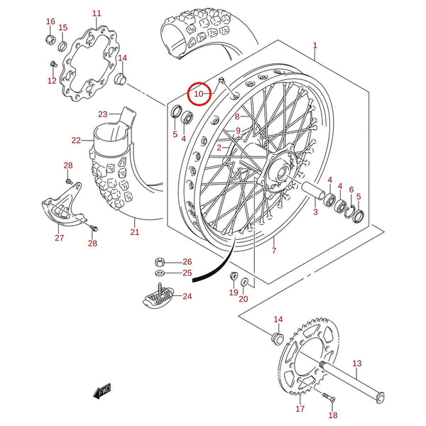 Ilustración de despiece Suzuki 65325-35G10
