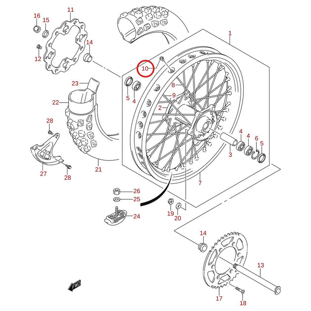 Ilustración de despiece Suzuki 65325-35G10