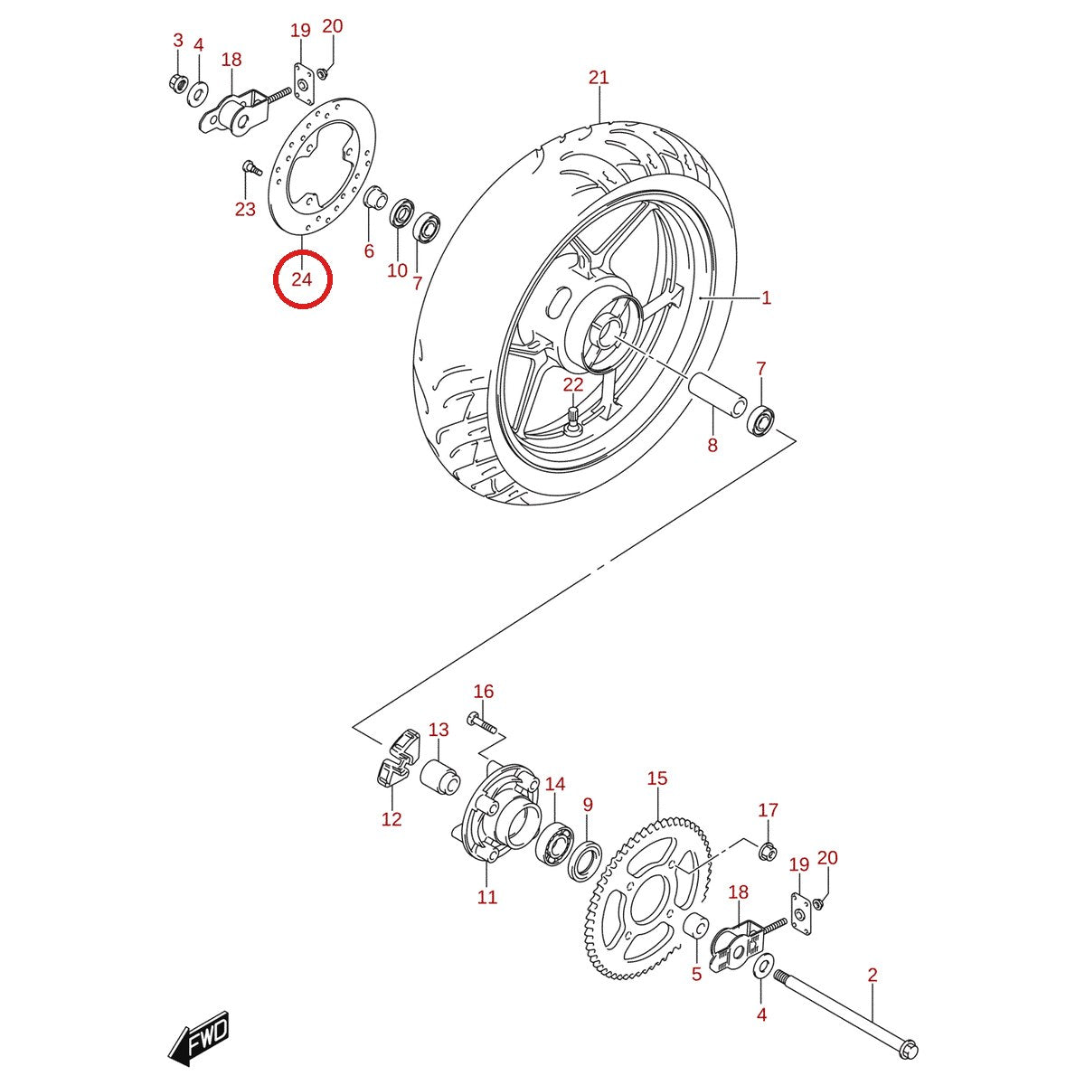 Ilustración de despiece Suzuki 69211-34J20
