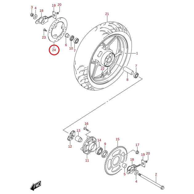 Ilustración de despiece Suzuki 69211-34J20