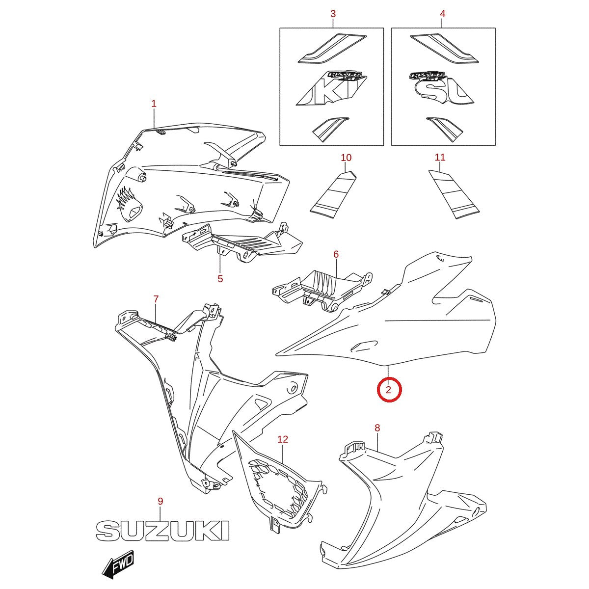 Ilustración de despiece Suzuki 94441-34J00-YVB