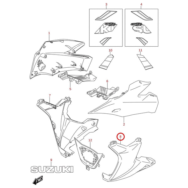 Ilustración de despiece Suzuki 94443-34J00-YVB