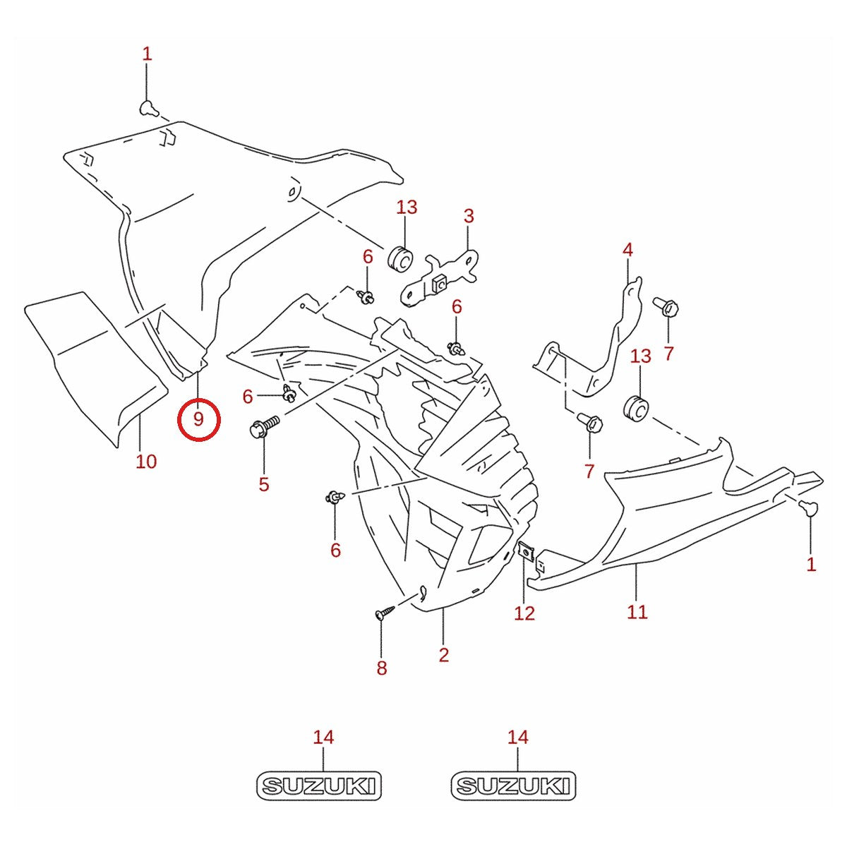 Ilustración de despiece Suzuki 94471-41K00-YKV