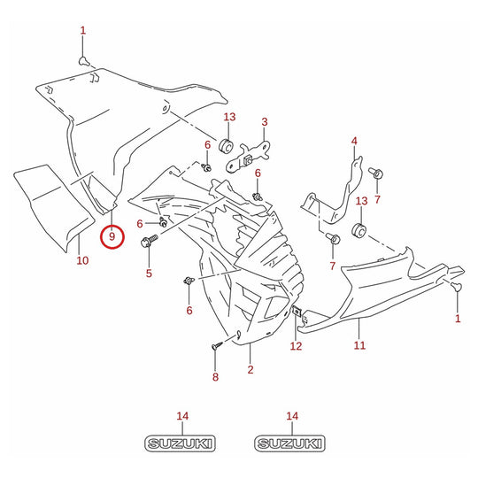 Ilustración de despiece Suzuki 94471-41K00-YKV