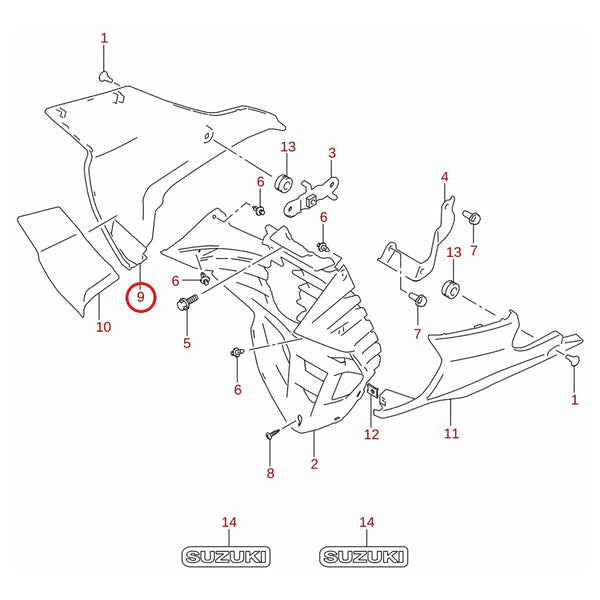 Ilustración de despiece Suzuki 94471-41K00-YKV