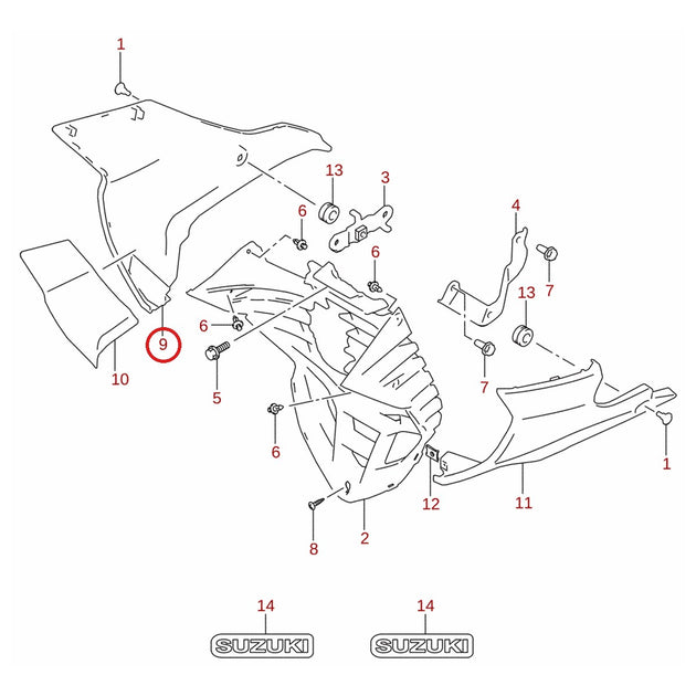 Ilustración de despiece Suzuki 94471-41K00-YKV