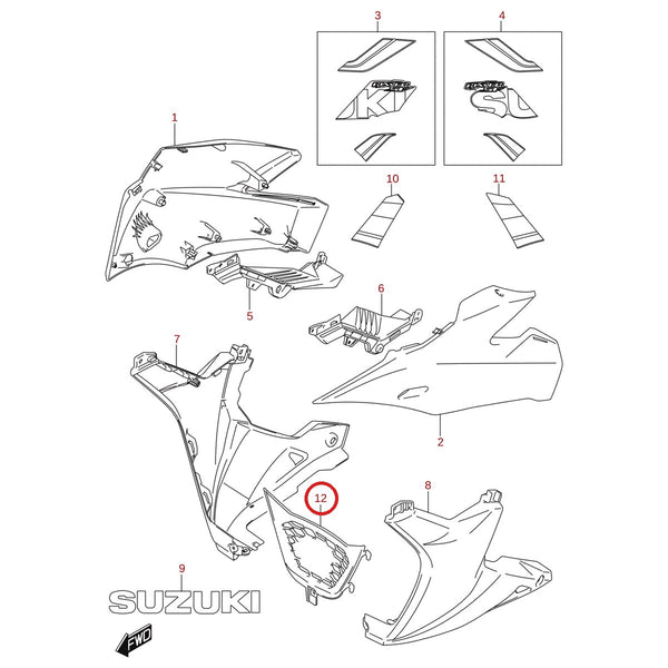 Ilustración de despiece Suzuki 94498-34J00