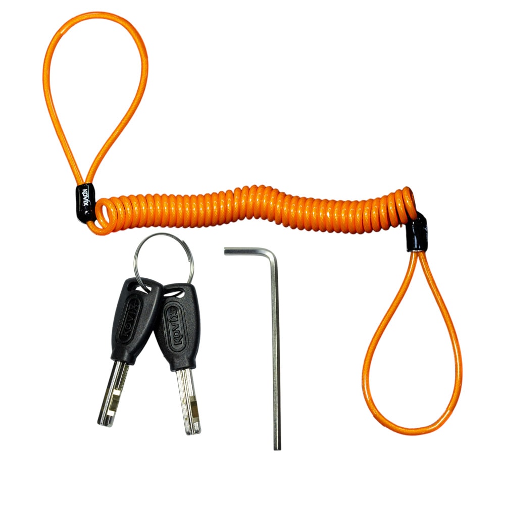 Candado disco moto kovix con alarma kt6-fo verde fluor