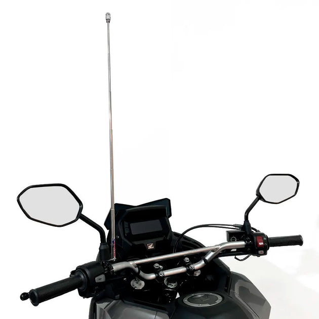 Antena corta hilo curado para moto retractil cromada para manillar