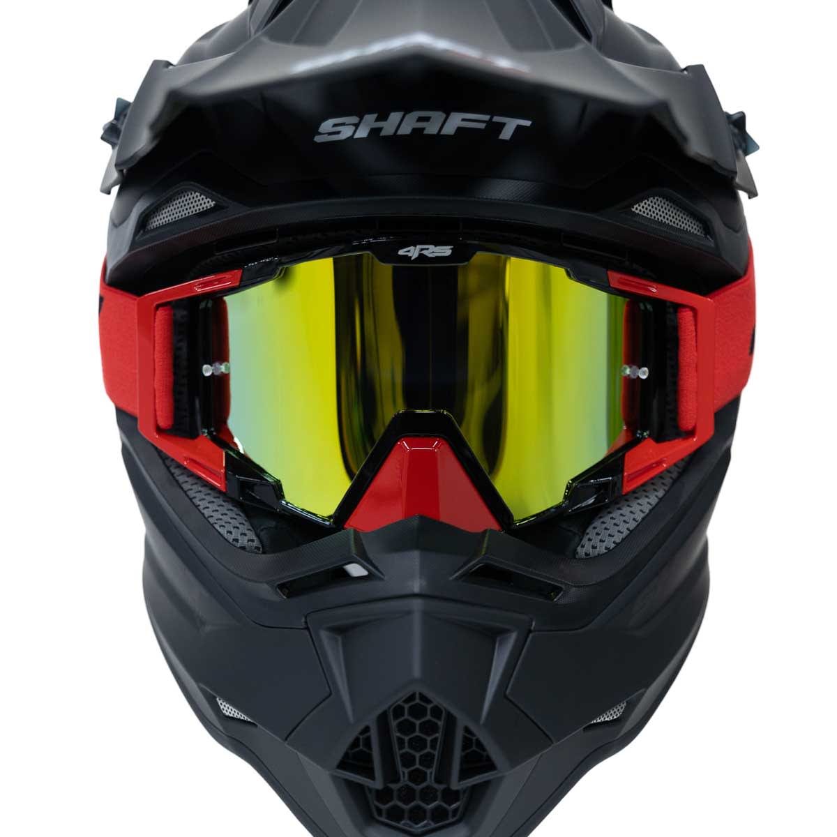 Antiparras para moto 4rs evo negro rojo motocross enduro mtb