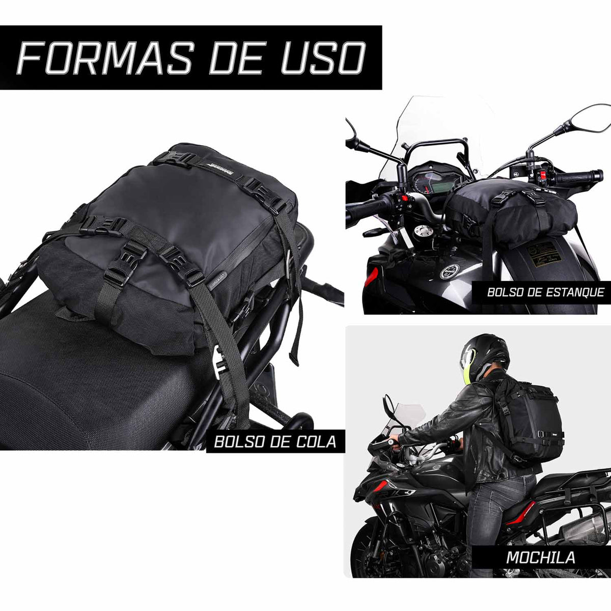 Bolso impermeable para moto rhinowalk mt21630 30 litros multi uso