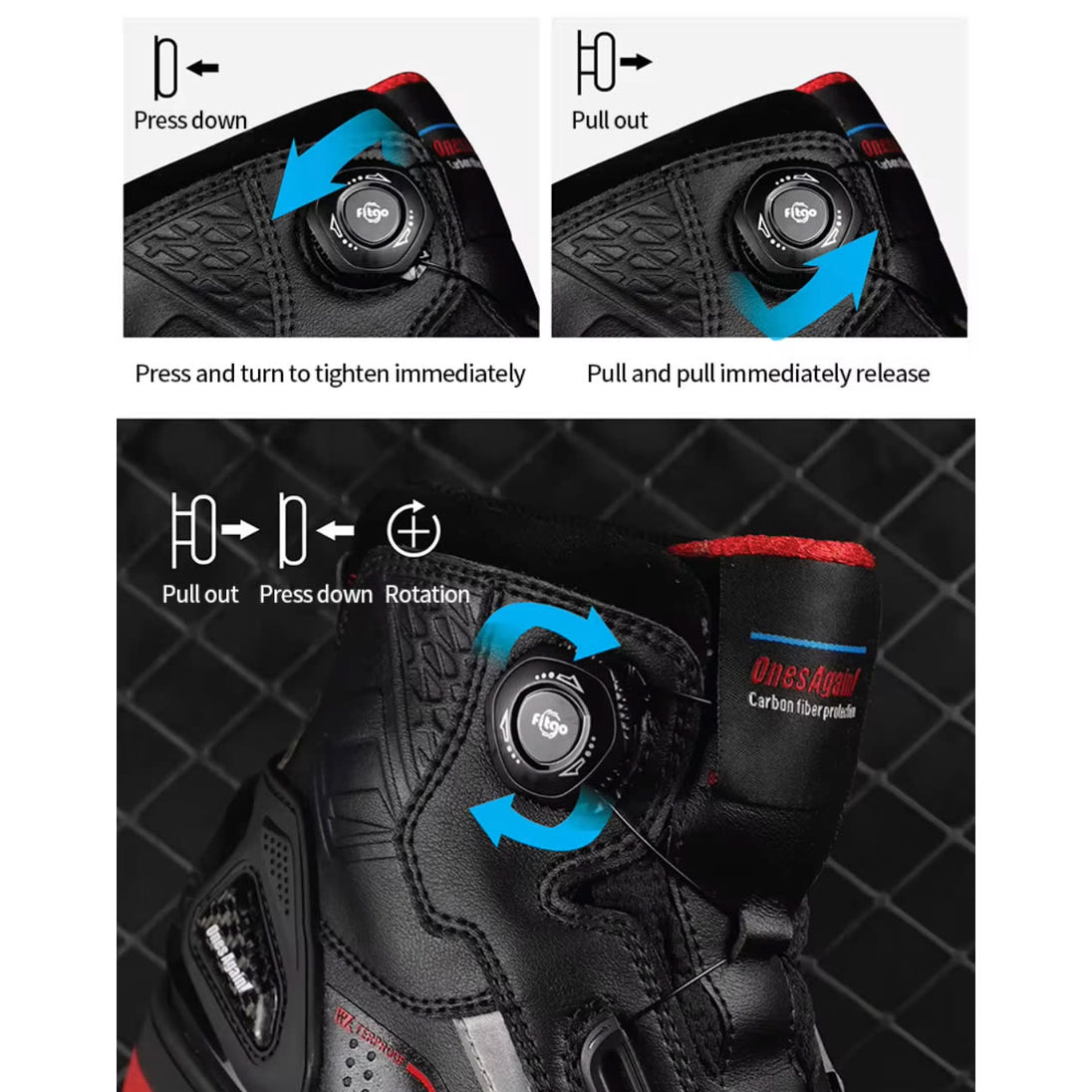Botas para moto ones again ms07p urban reforzadas tipo zapatilla waterproof
