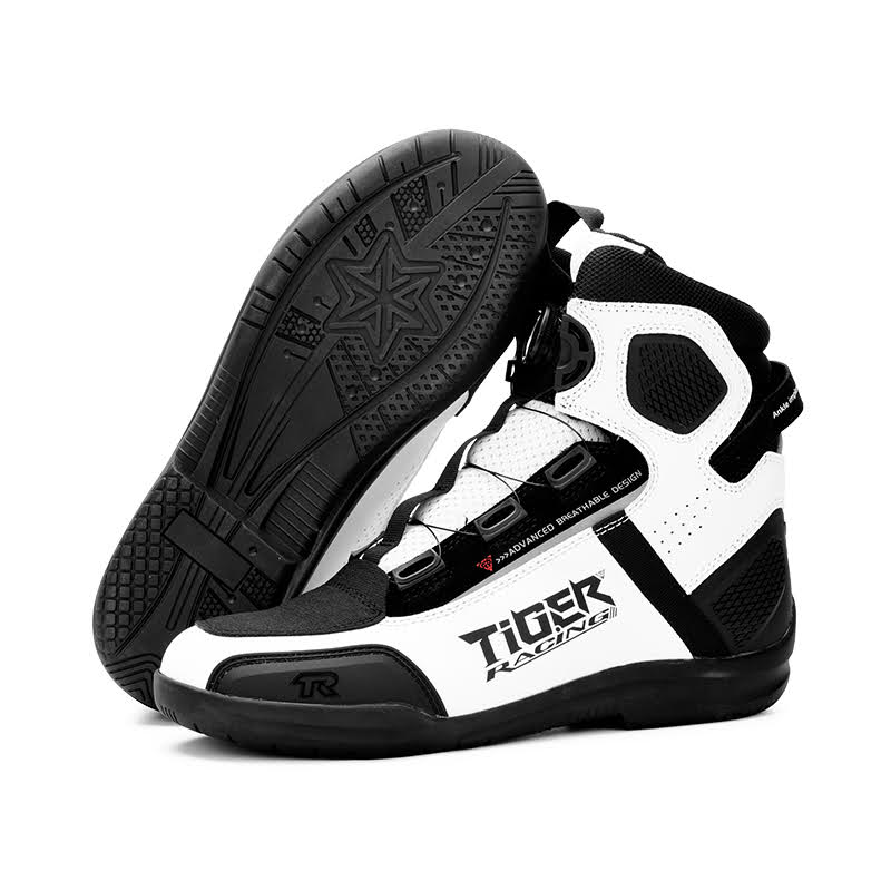 Botas Para Moto tiger racing r1 blanco con caña urbanas