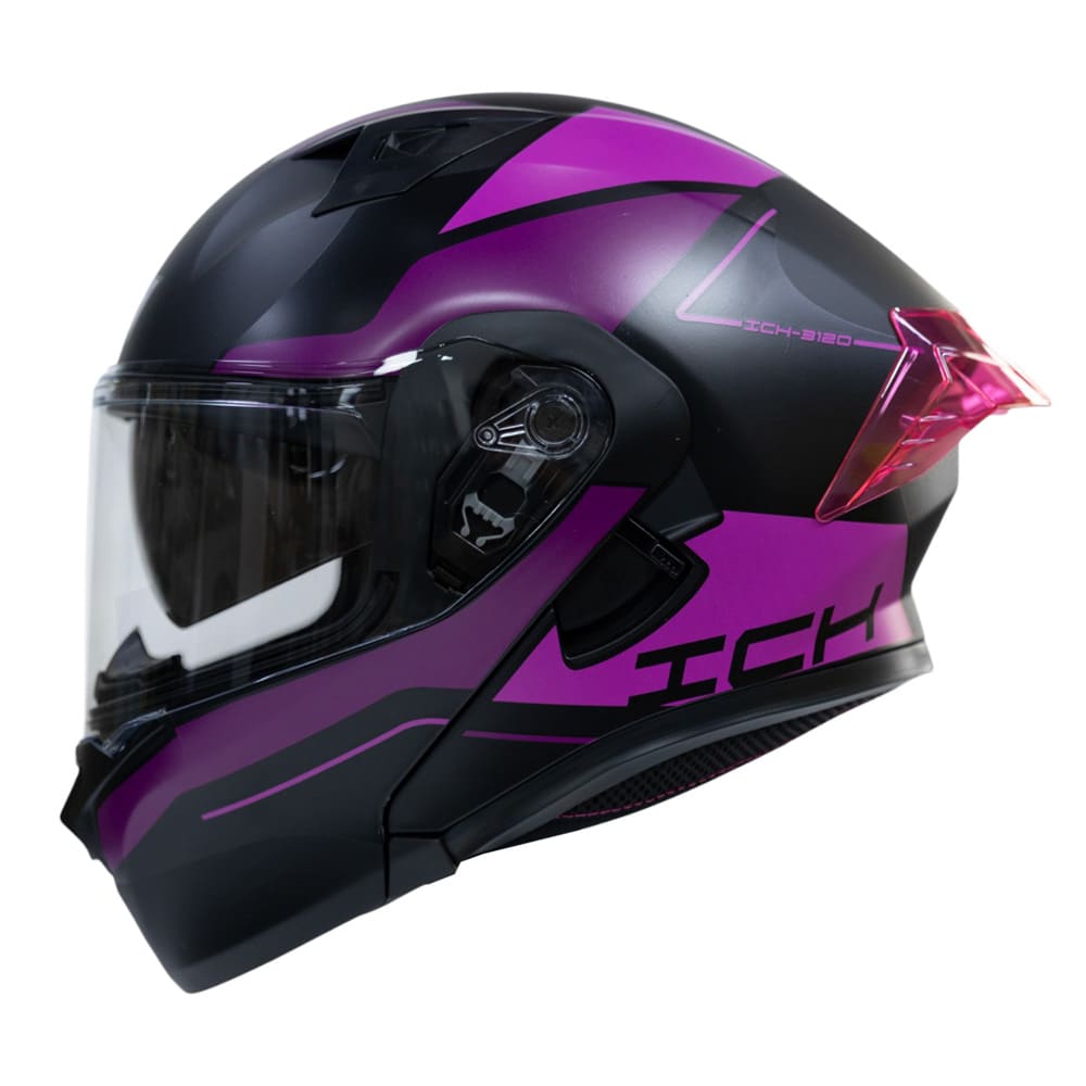 Casco moto ich 3120 mixter fc abatible con sun visor certificación dot 3cv
