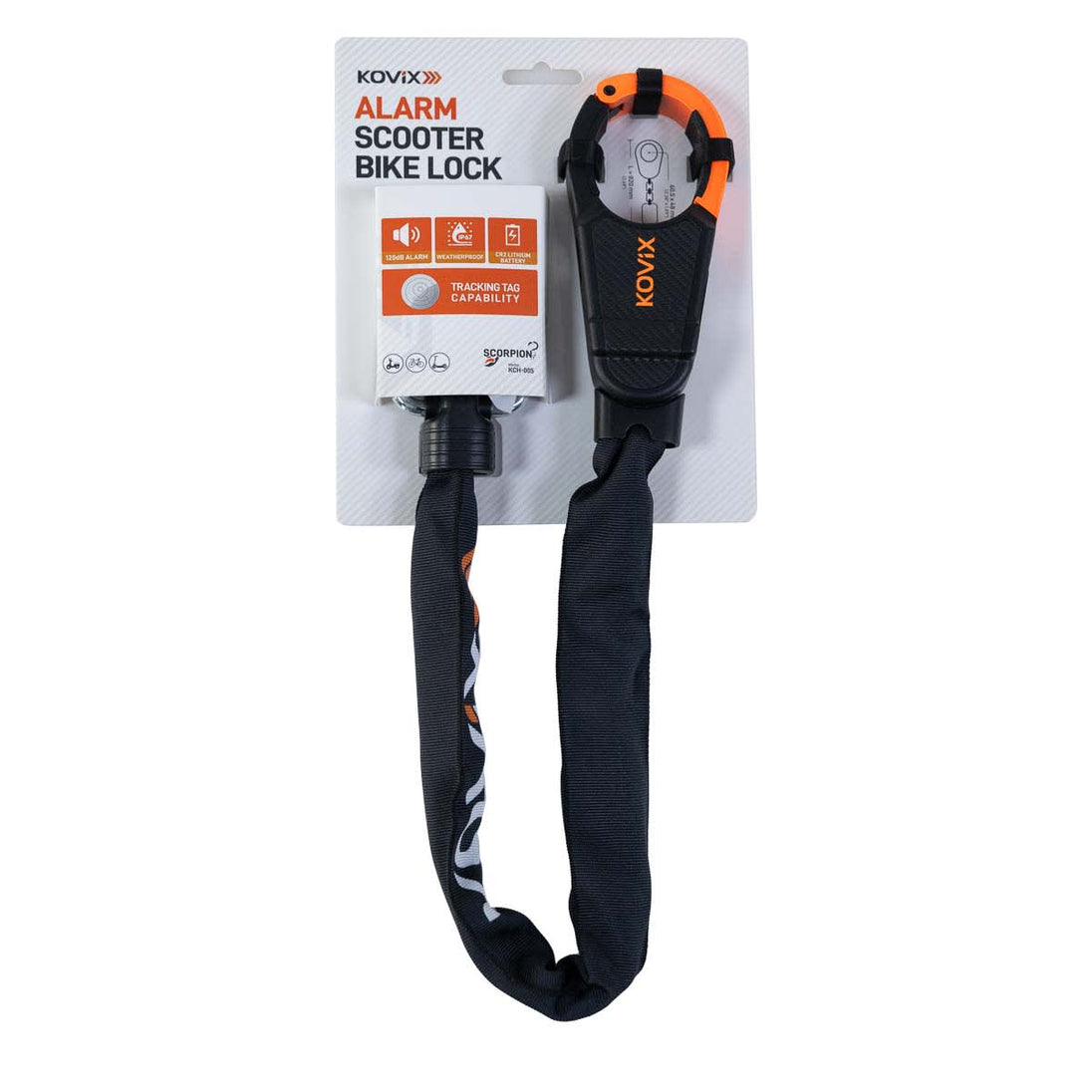 Cadena moto kovix scorpion kch-005 scorpion eslabon con alarma 120db biccicleta scooter