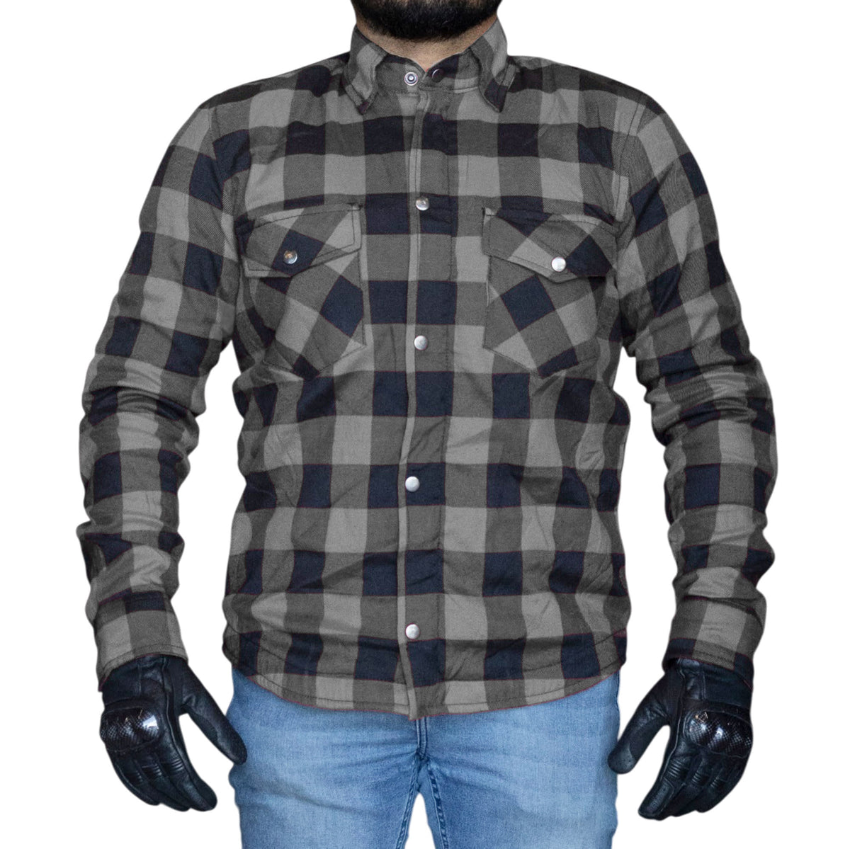 Camisa leñadora para moto armad gear field gr con protecciones