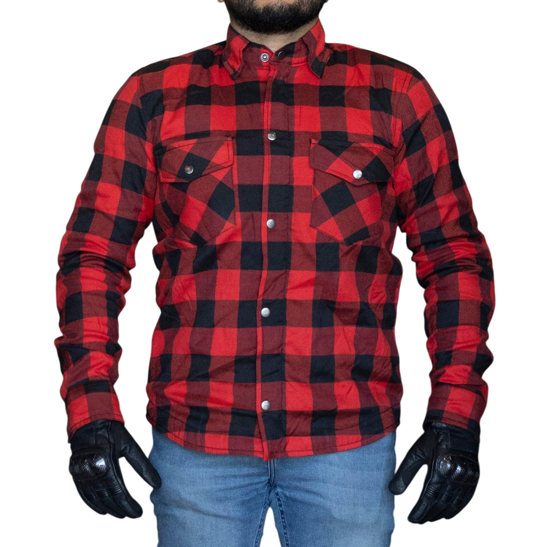 Camisa leñadora para moto armad gear field rj con protecciones