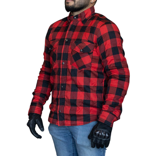 Camisa leñadora para moto armad gear field rj con protecciones