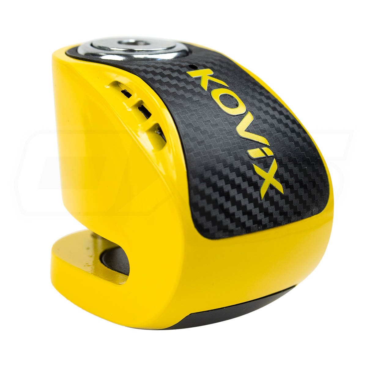 Candado Disco Moto Kovix Kns6 amarillo Pin 6mm Con Alarma 120db