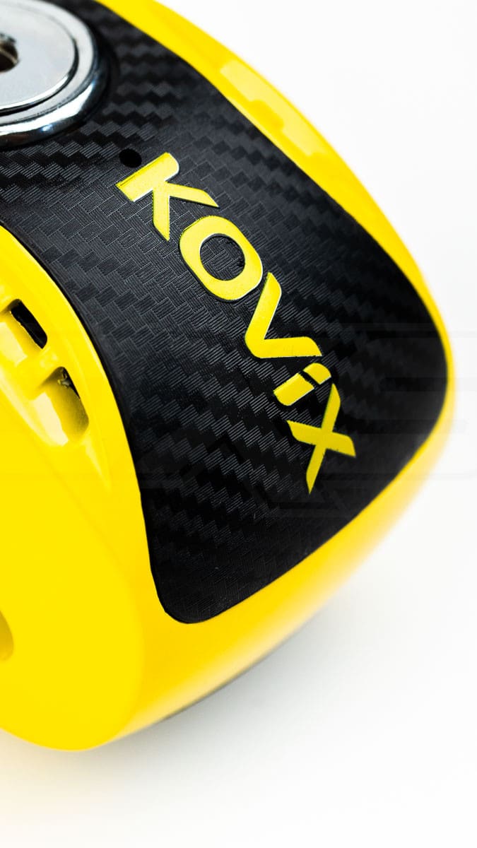 Candado Disco Moto Kovix Kns6 amarillo Pin 6mm Con Alarma 120db