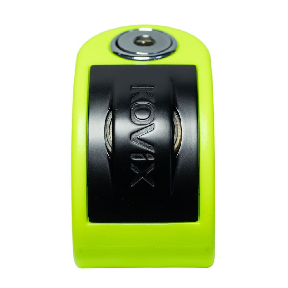 Candado disco moto kovix con alarma kt6-fo verde fluor