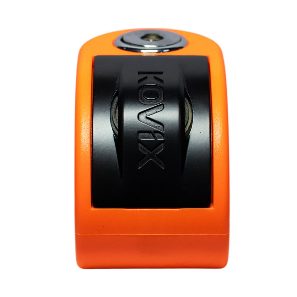 Candado disco moto kovix con alarma kt6-fo naranjo