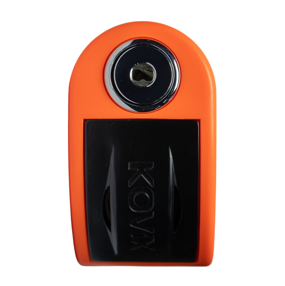 Candado disco moto kovix con alarma kt6-fo naranjo