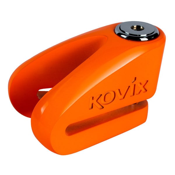 Candado disco moto kovix kvz1 naranjo fluor pasador 6mm