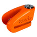 Candado disco moto kovix kvz1 naranjo fluor pasador 6mm