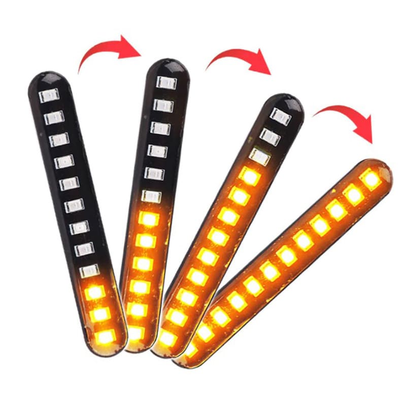 Set de intermitentes tira 12 led secuenciales para moto