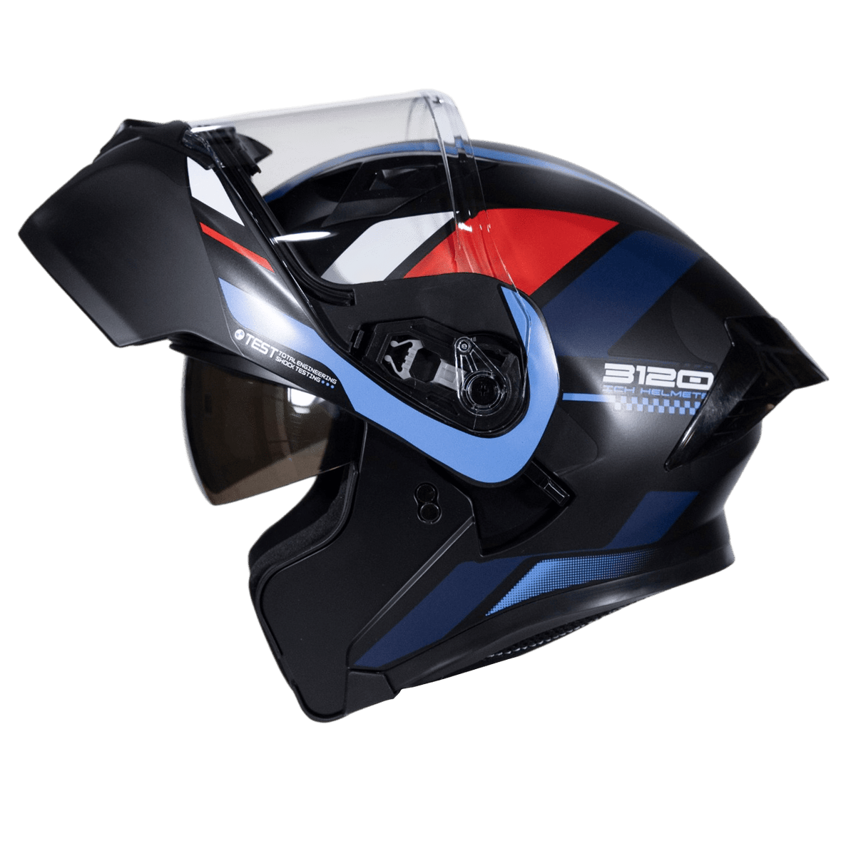 Casco moto ich 3120 ordanox ng az.cl tr abatible con sun visor certificación dot