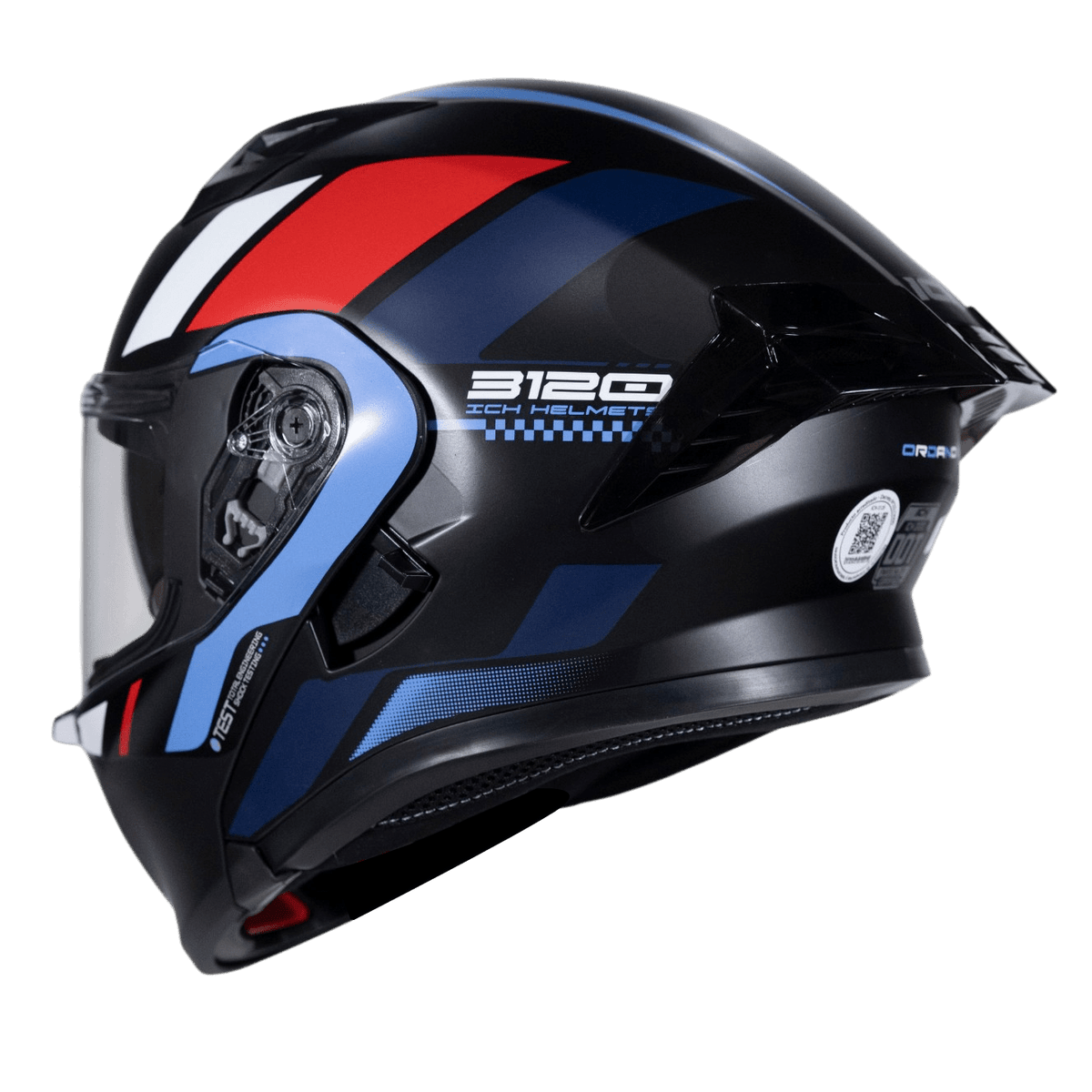 Casco moto ich 3120 ordanox ng az.cl tr abatible con sun visor certificación dot