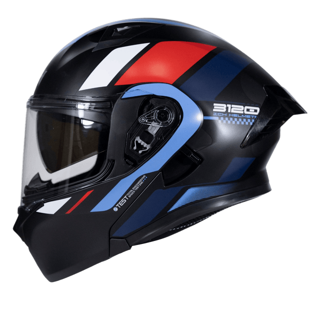 Casco moto ich 3120 ordanox ng az.cl tr abatible con sun visor certificación dot