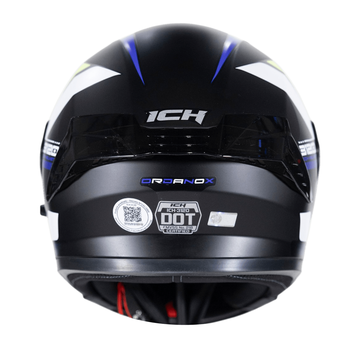 Casco moto ich 3120 ordanox ng az tr abatible con sun visor certificación dot