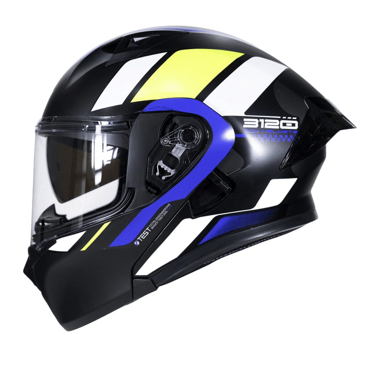 Casco moto ich 3120 ordanox ng az tr abatible con sun visor certificación dot
