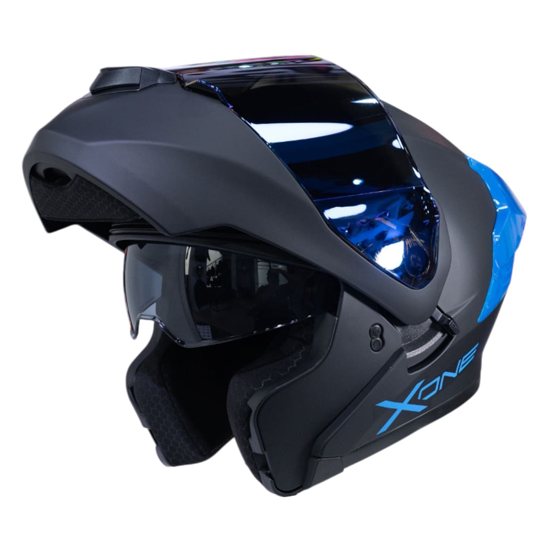Casco moto xone 3000rs solid n.m az abatible sun visor